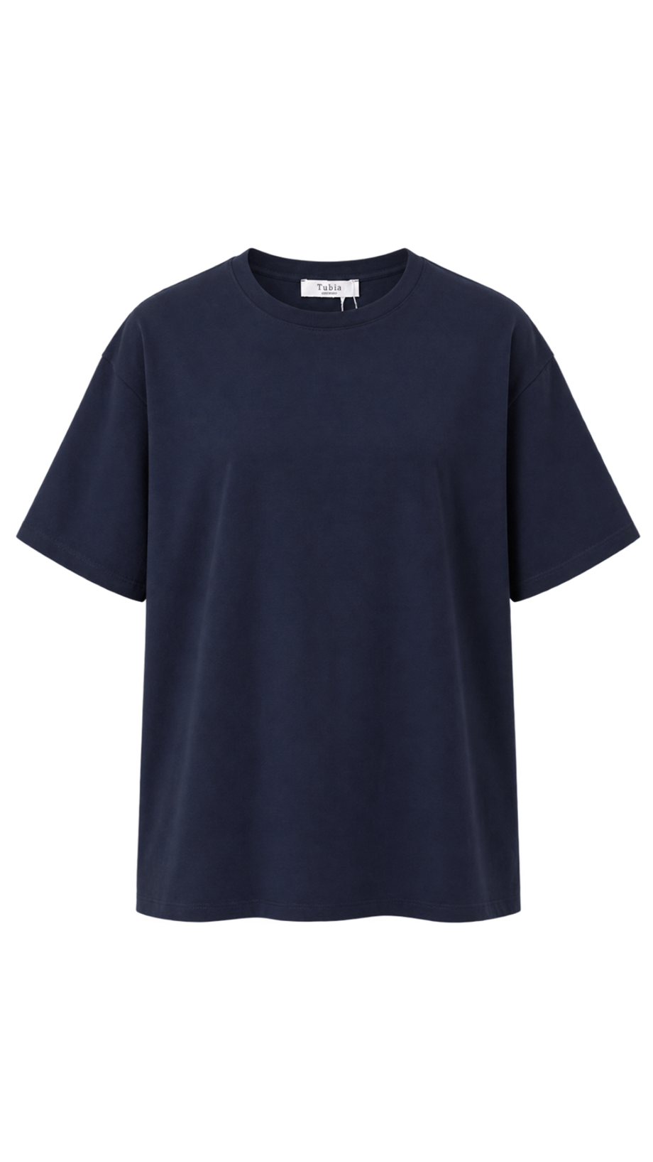 Kadın Lacivert Kısa Kollu Oversize Basic T-shirt