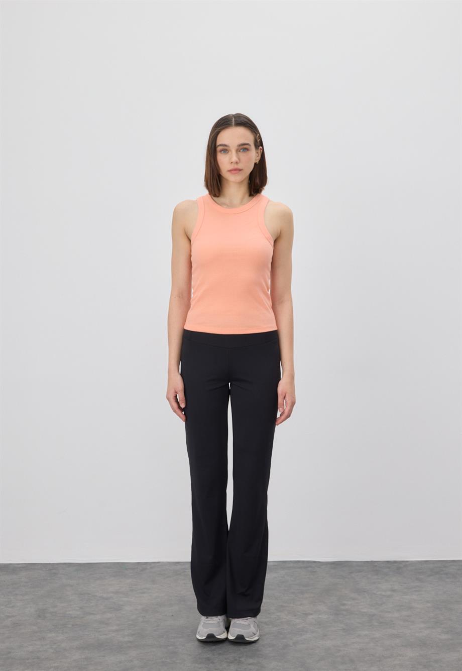 Kadın Sıfır Kol Peach Pink Bluz