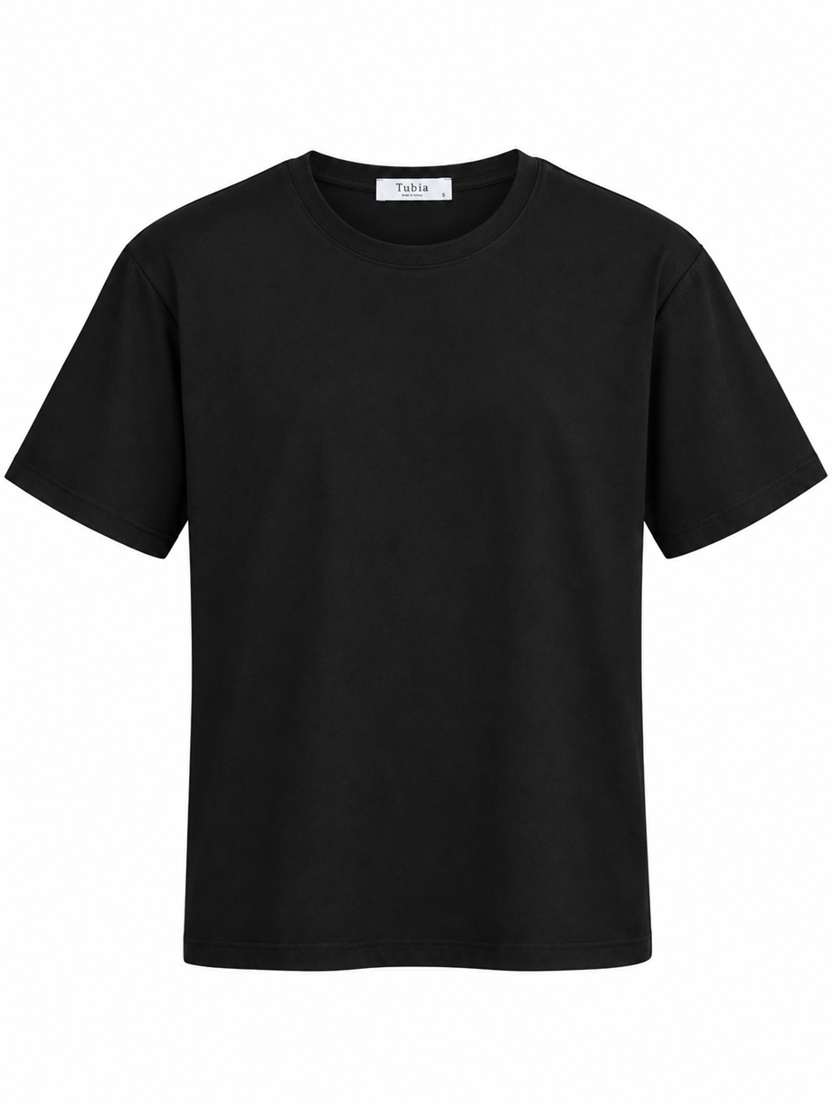 Kadın Siyah Basic Kısa Kollu T-shirt