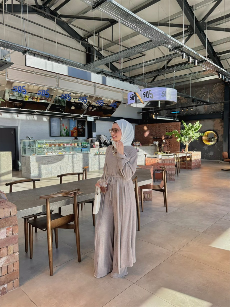 Kadın Vizon Melanj 3lü Kimono Takım