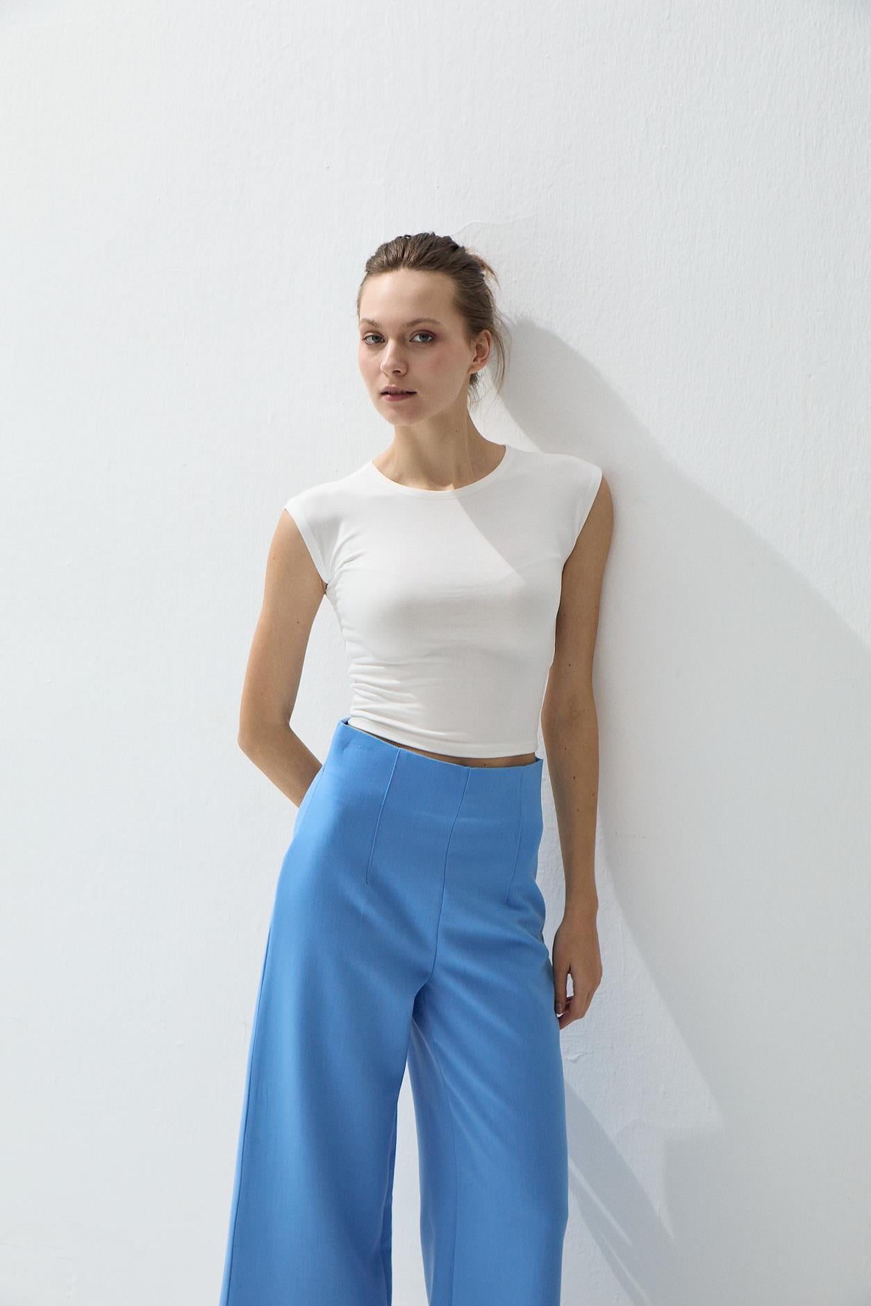 Kadın Beyaz Renk Kısa Kollu Basic T-shirt