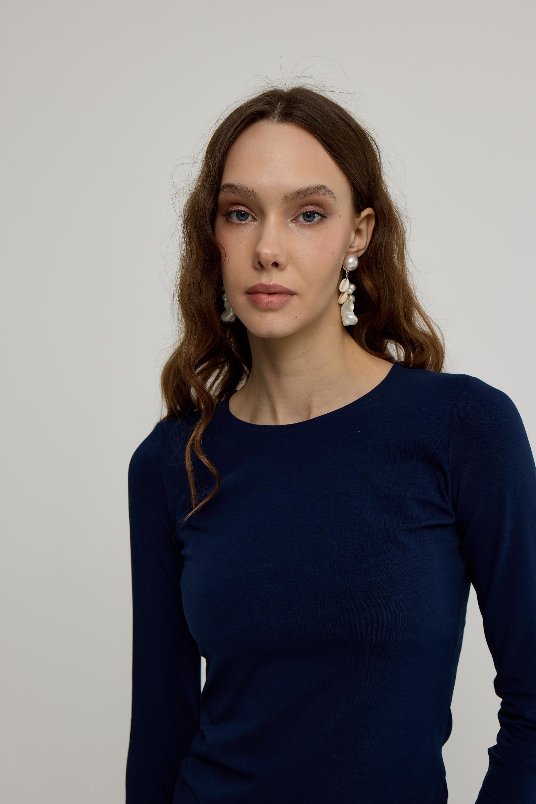 Kadın Lacivert Basic Uzun Kollu Body