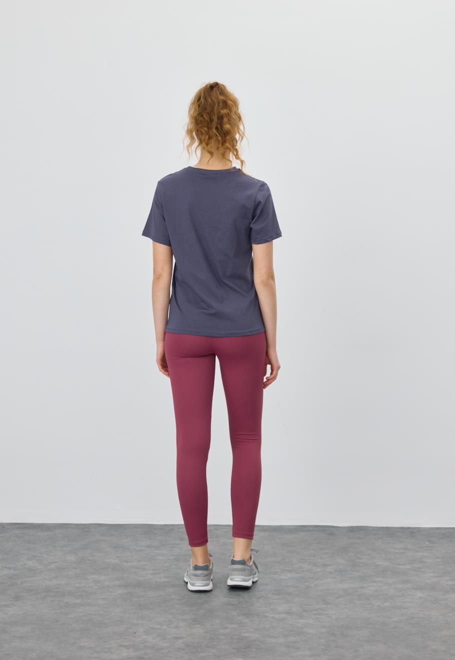 Kadın Marin Renk Basic T-Shirt