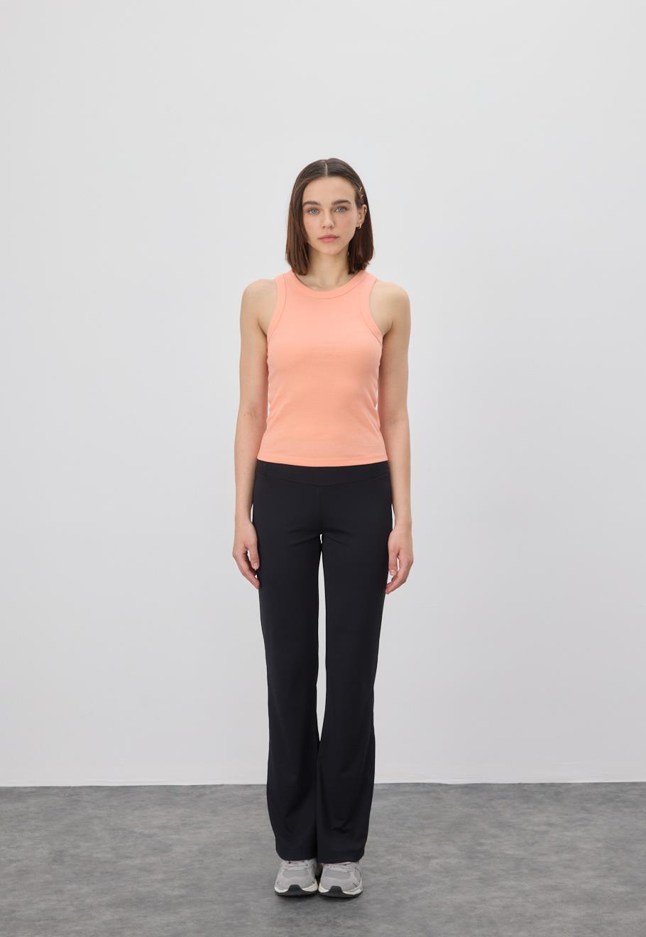 Kadın Sıfır Kol Peach Pink Bluz