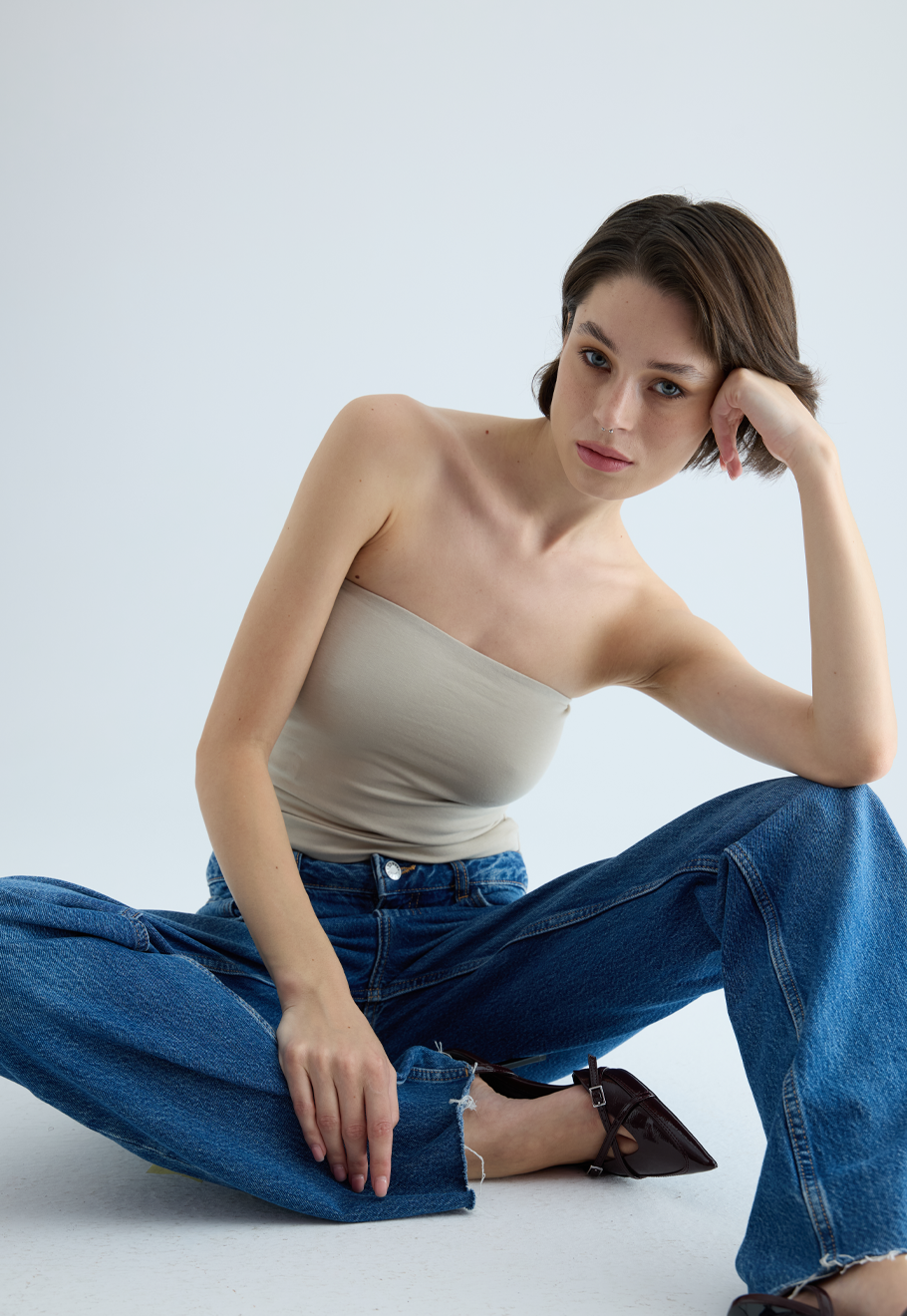 Kadın Taş Askısız Bluz