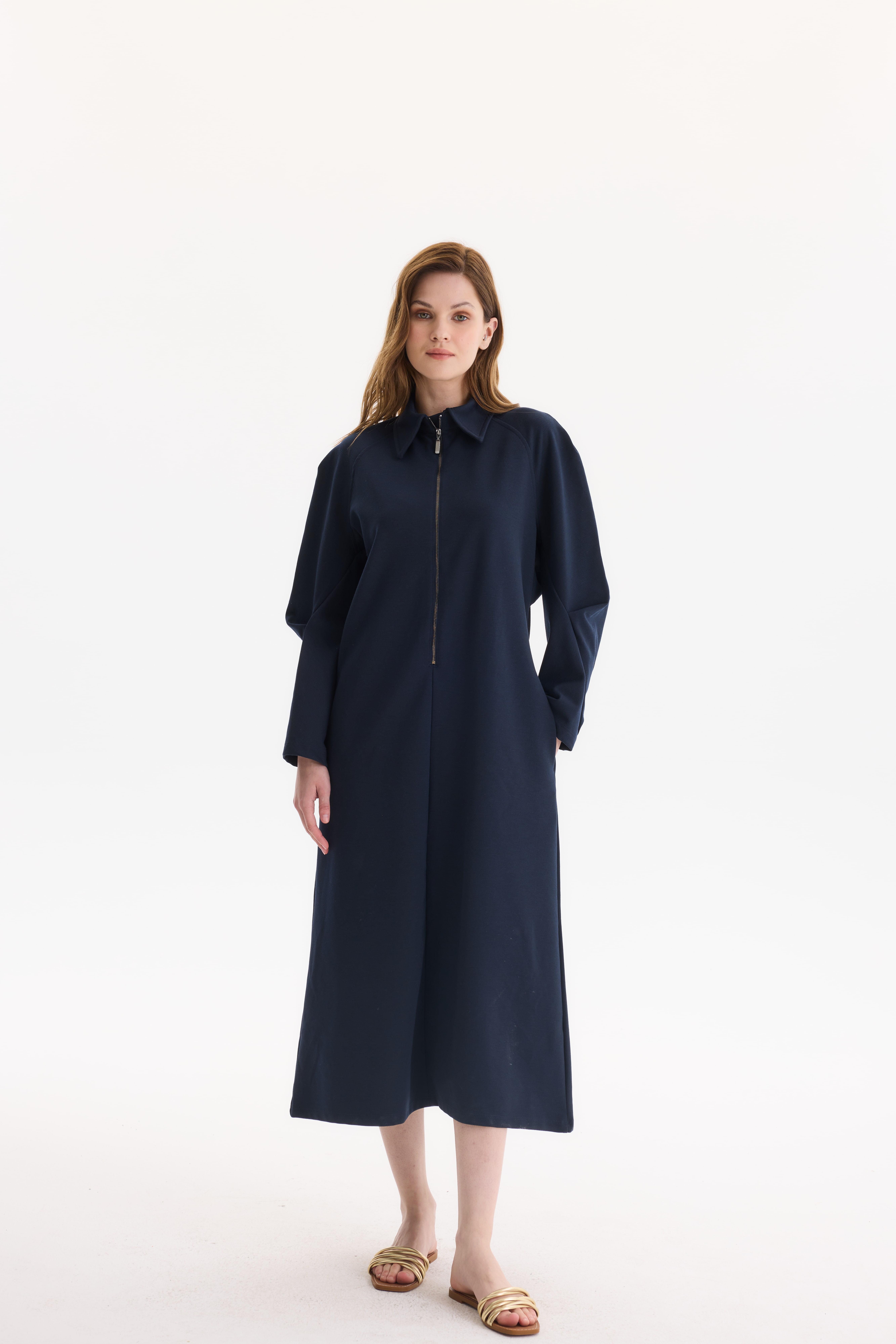 Polo Yaka Tesettür Elbise