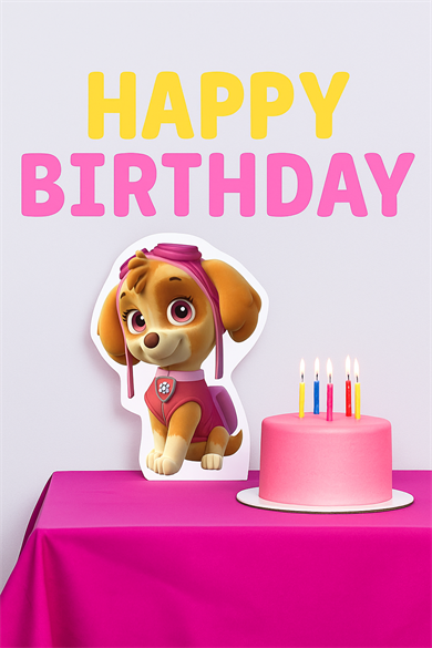 Ayaklı pano PAW PATROL-SKY 32*24 cm Doğum Günü Masa Dekoru- Oda Süsü