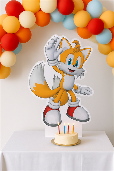 Ayaklı pano Sonic Boom 33x24 Miles Tails Masa Dekoru Çocuk Odası Dekoru Turuncu