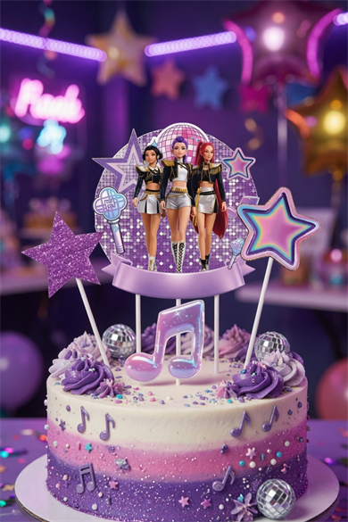 Pasta Süsü Çubuklu K-POP HUNTERİX büyük 4LÜ süs