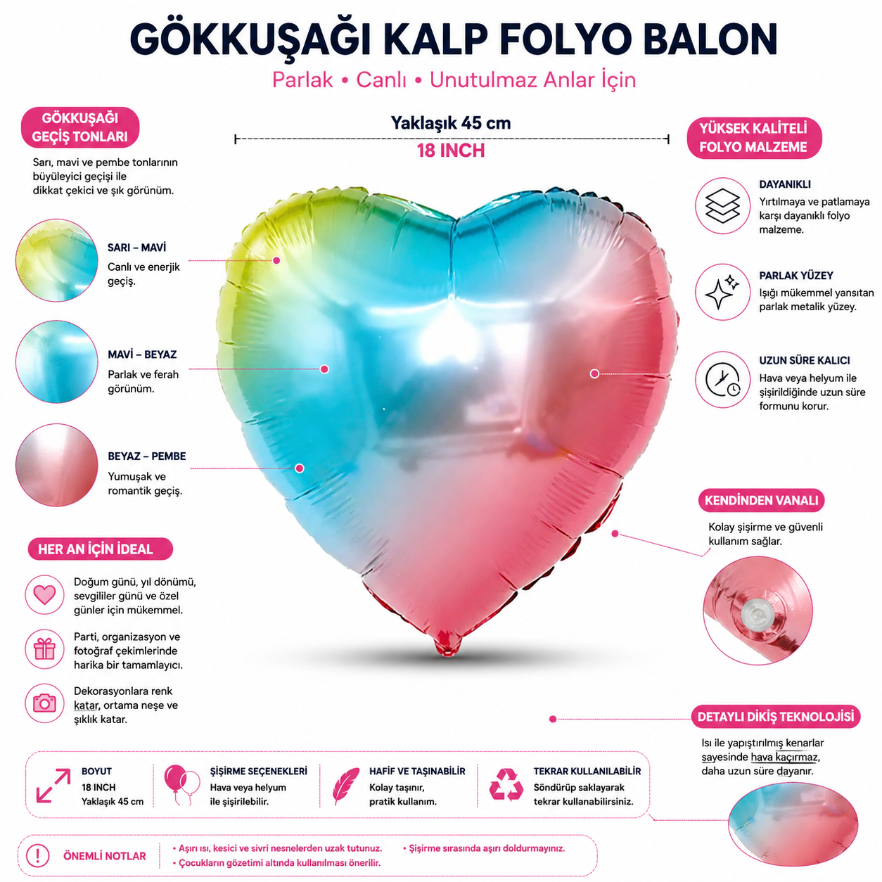 Kalp Folyo Balon