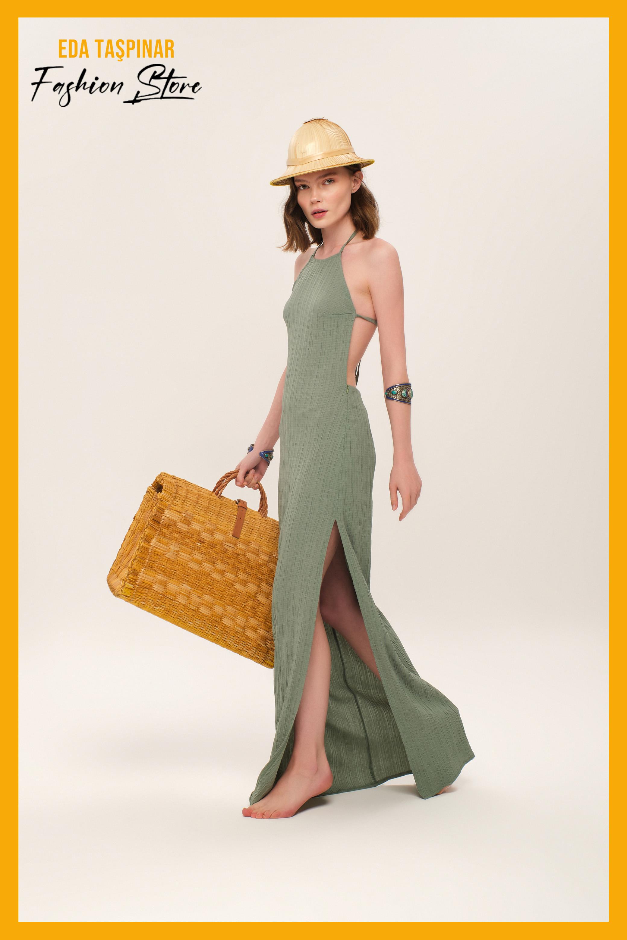 Iconic Design İp Askılı Sırt Dekolteli Elbise 