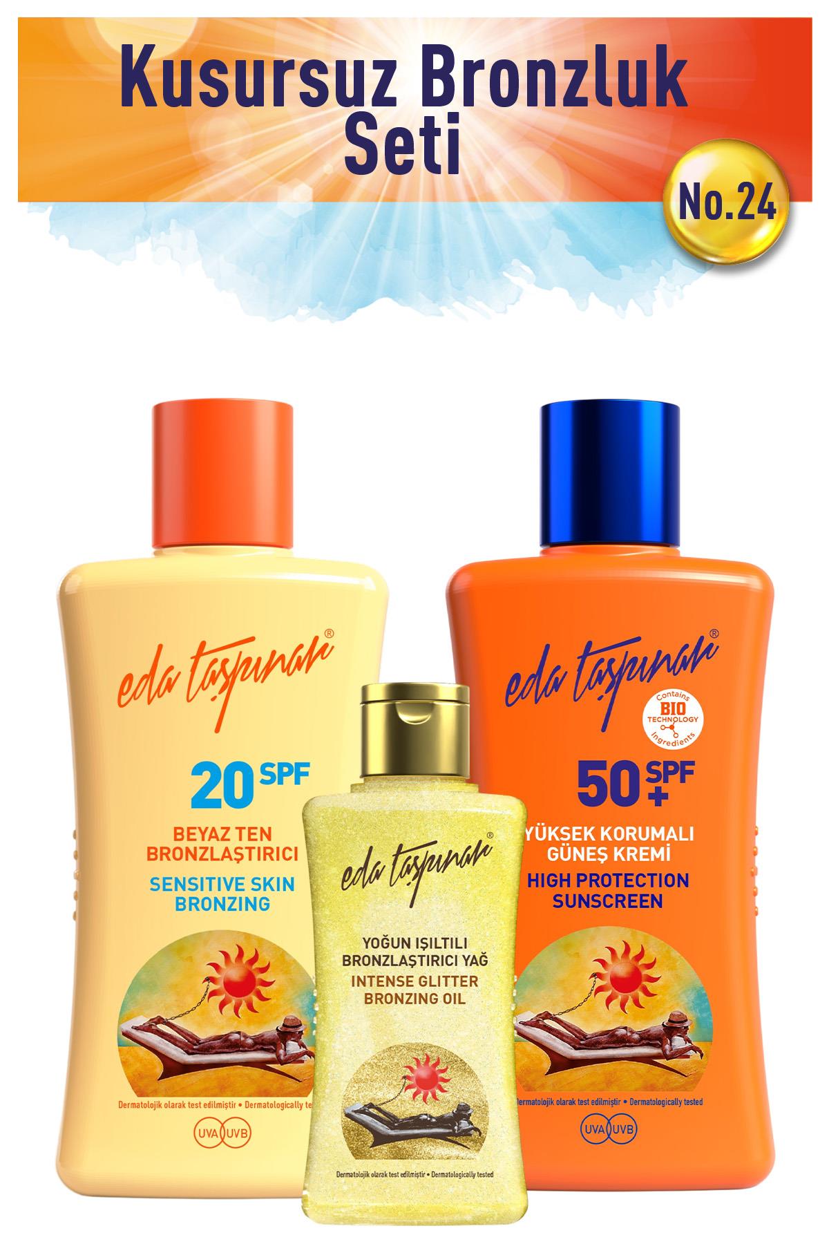 Kusursuz Bronzluk Seti no.24 BeyazT+Spf50+MiniIşıltılı 