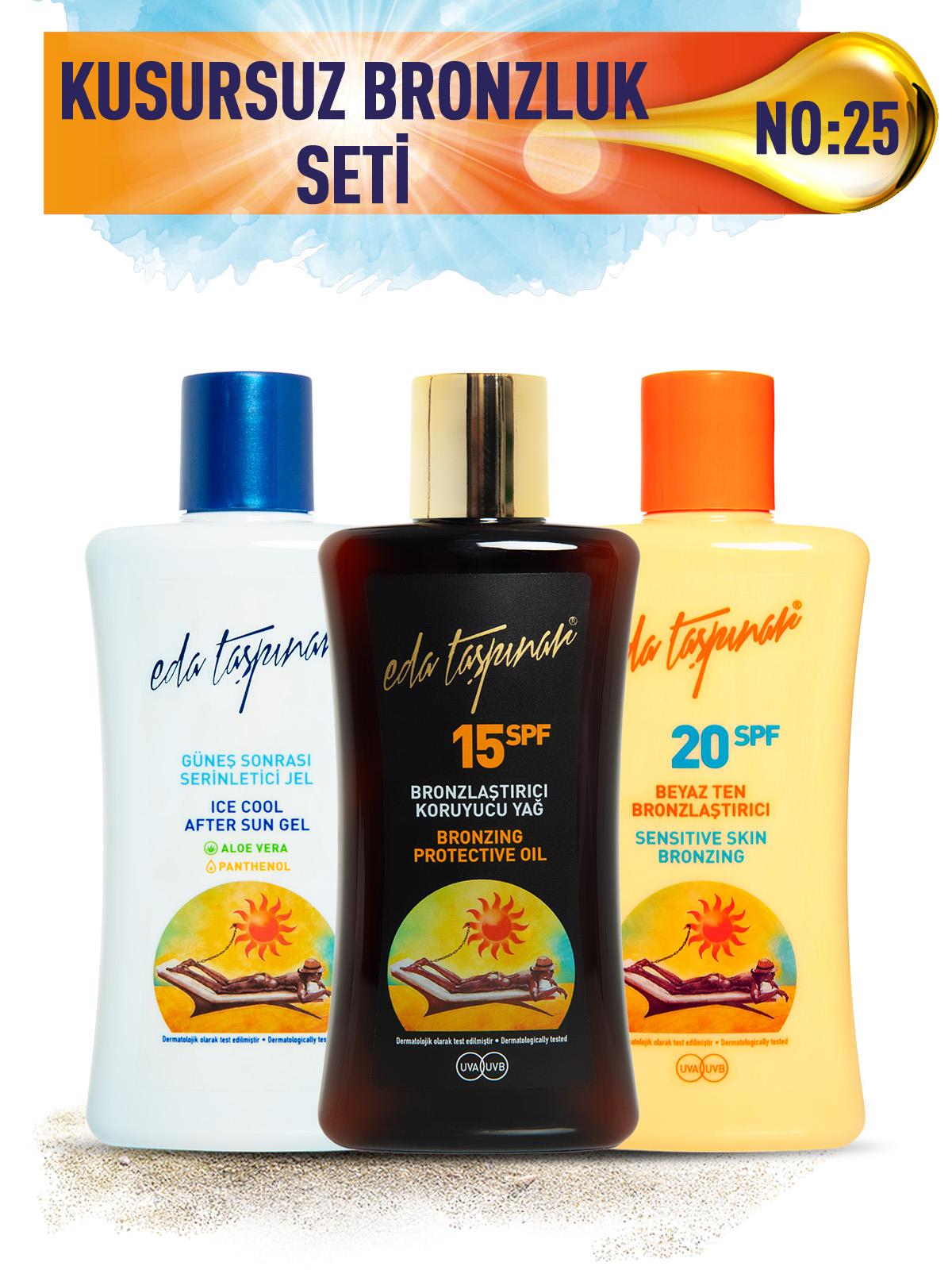 Kusursuz Bronzluk Seti No:25 Beyaz Ten SPF20 & Koruyucu SPF15 & Serinletici Ice Jel