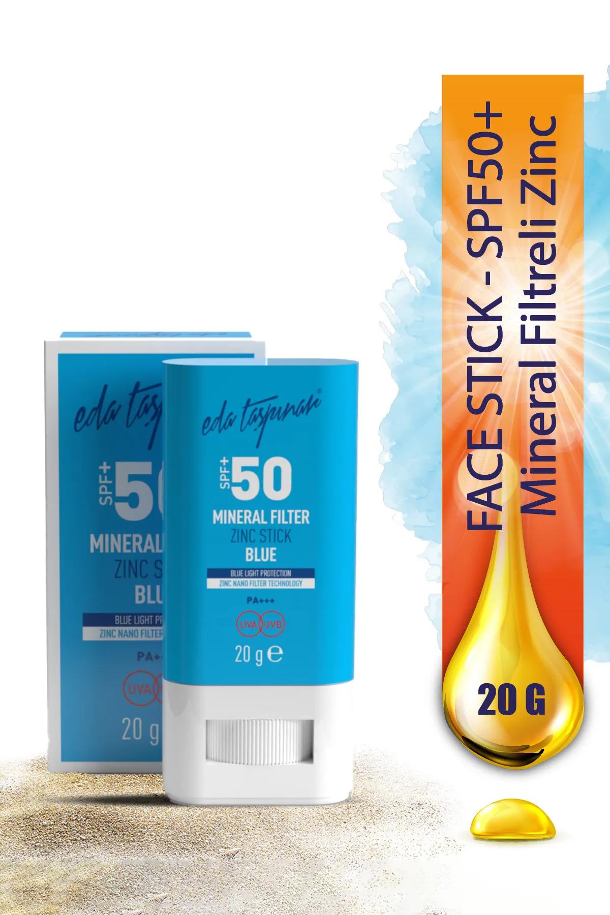 SPF 50+ Mineral Filtreli Mavi Zinc Stick