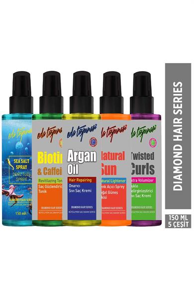 ArganOil & BiotinCaffein & Natural Sun & SeaSalt & Twisted Curls (150 ml x 5 Çeşit)