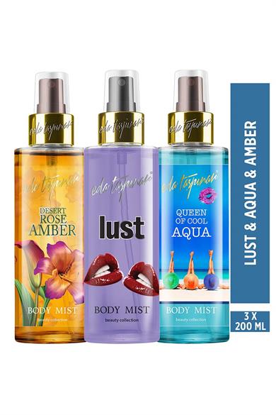 Lust & Aqua & Amber Body Mist (200 ml X 3 Çeşit)