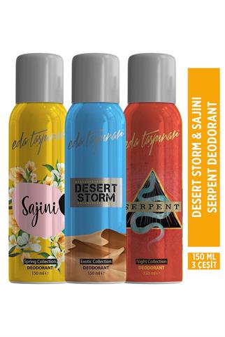 Serpent & Desert Storm & Sajini Deodorant (150 ml X 3 Çeşit)