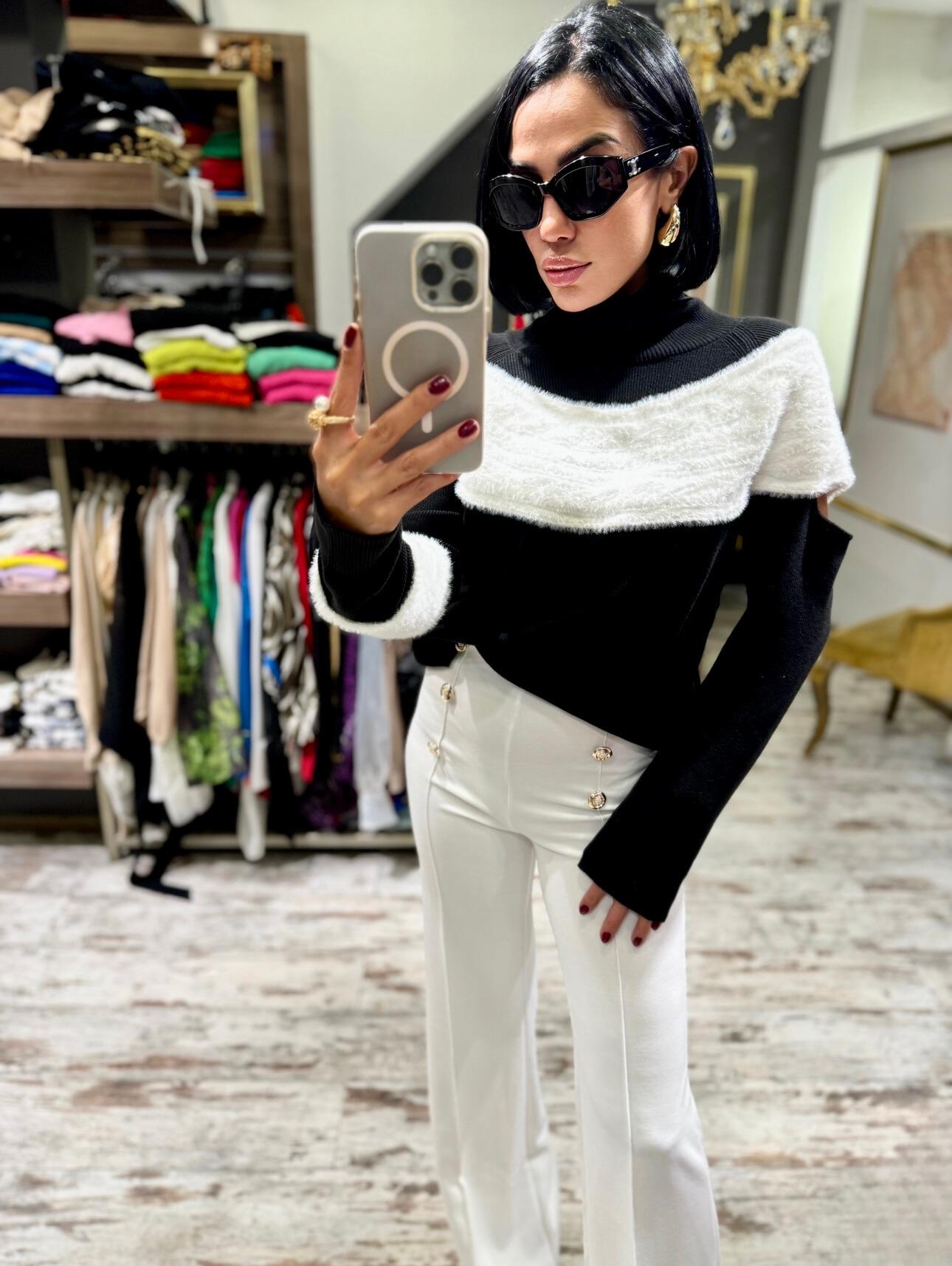 Angora Fermuar Detay Triko