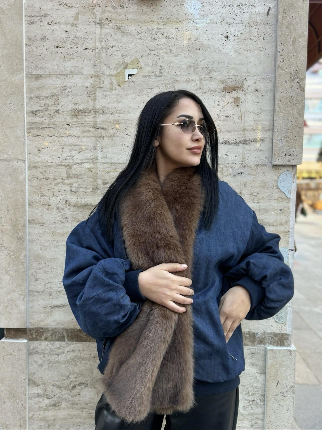 Balon Kol Kürklü Mont