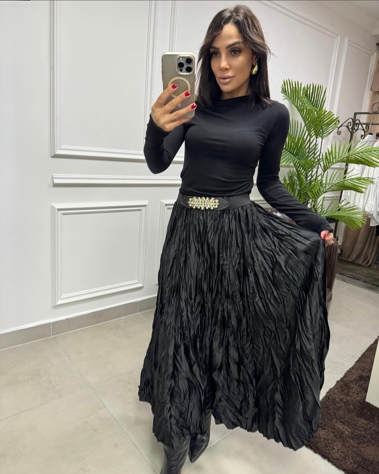 Crash Tasarım Saten Etek