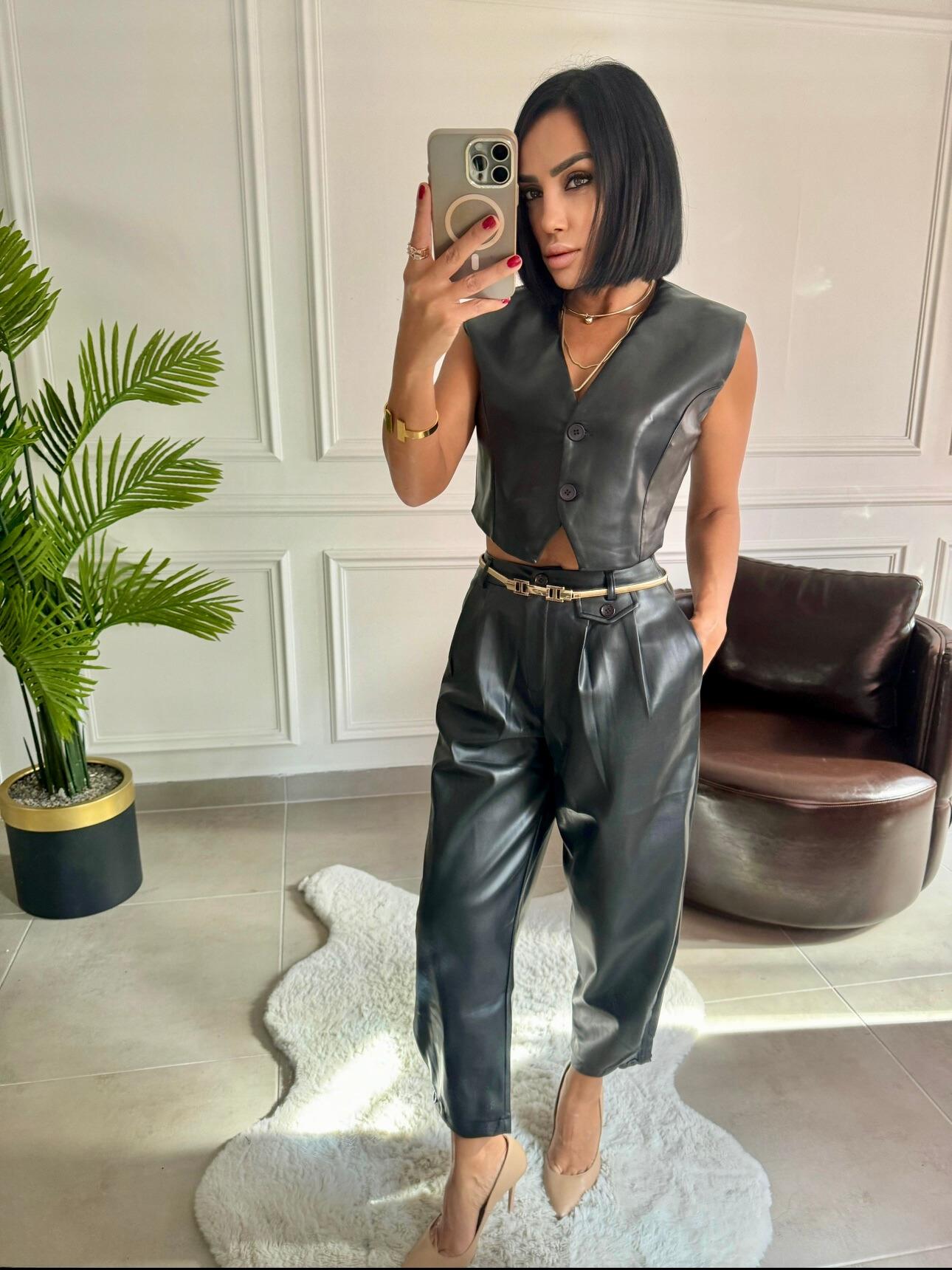 Deri Havuç Pantolon