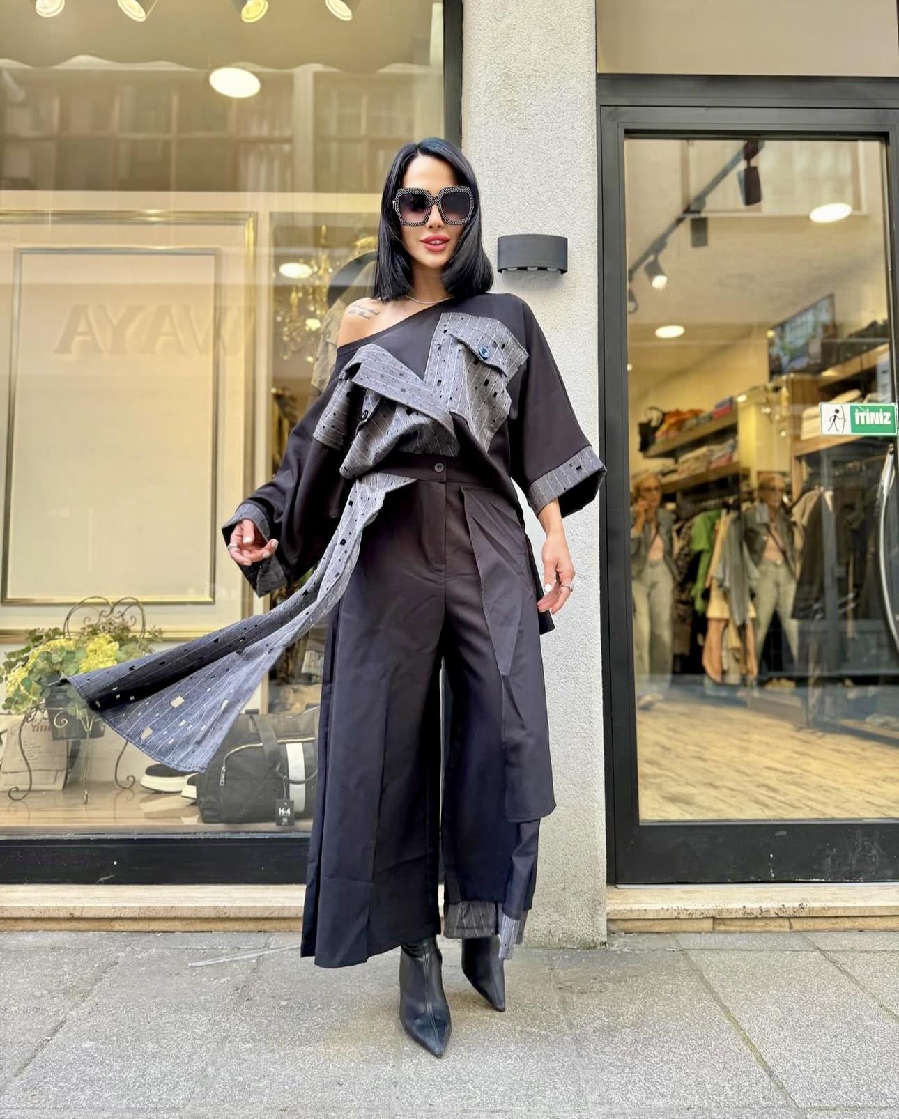 H4 Asimetrik Model Pantolon