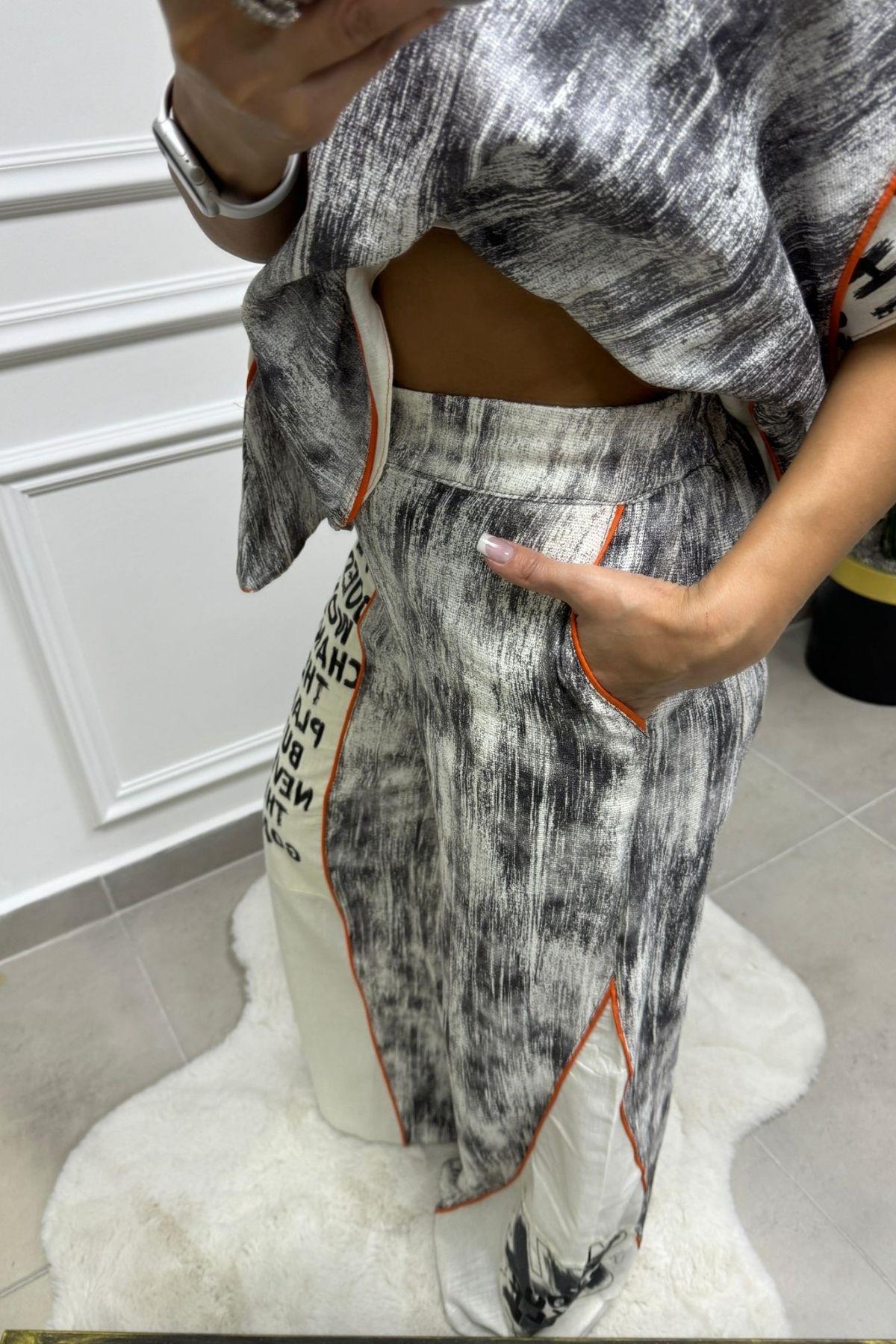 H4 Baskı Detay Pantolon