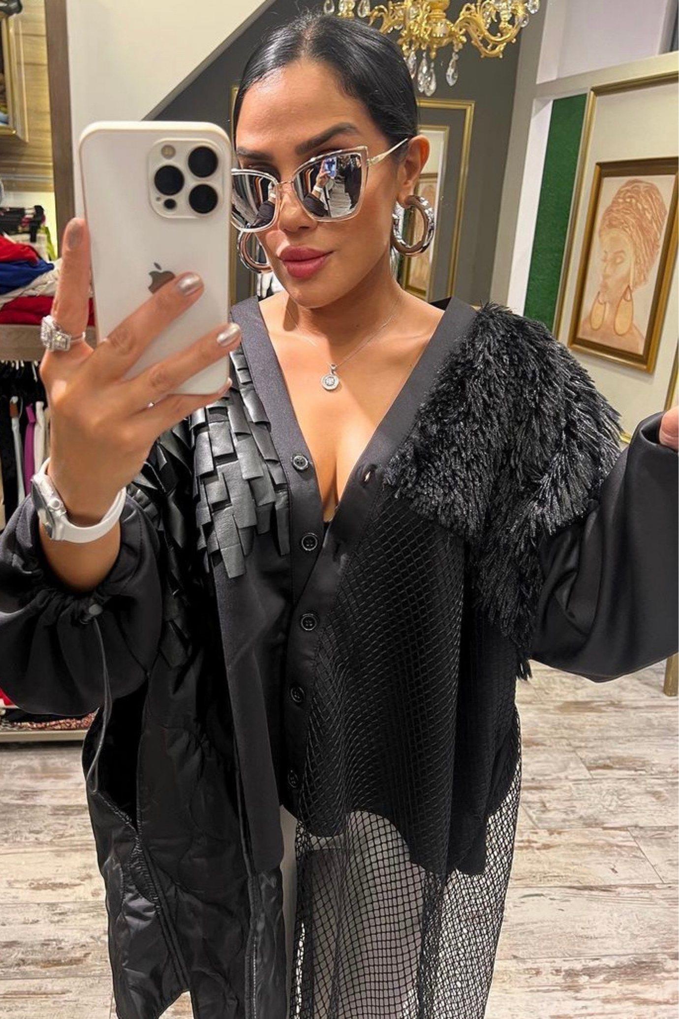 H4 Deri & File Detay Trençkot