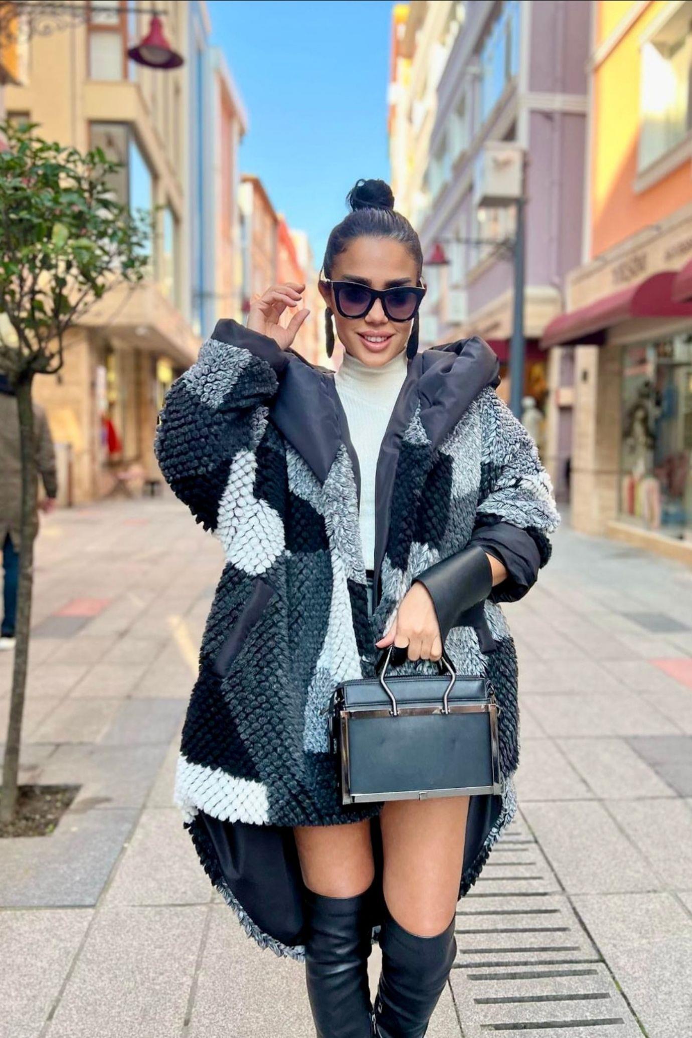 H4 Hırka Siyah Oversize