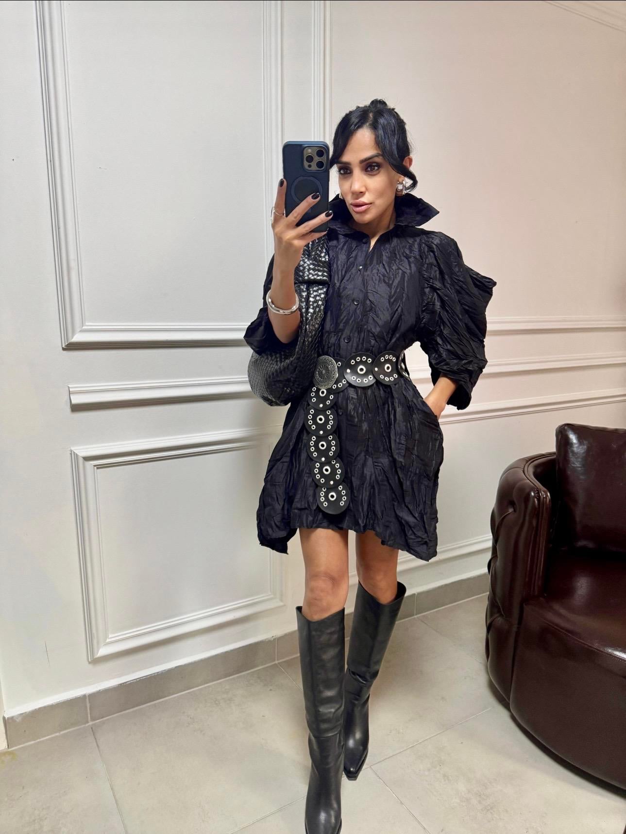 H4 Style Crash Kumaş Elbise