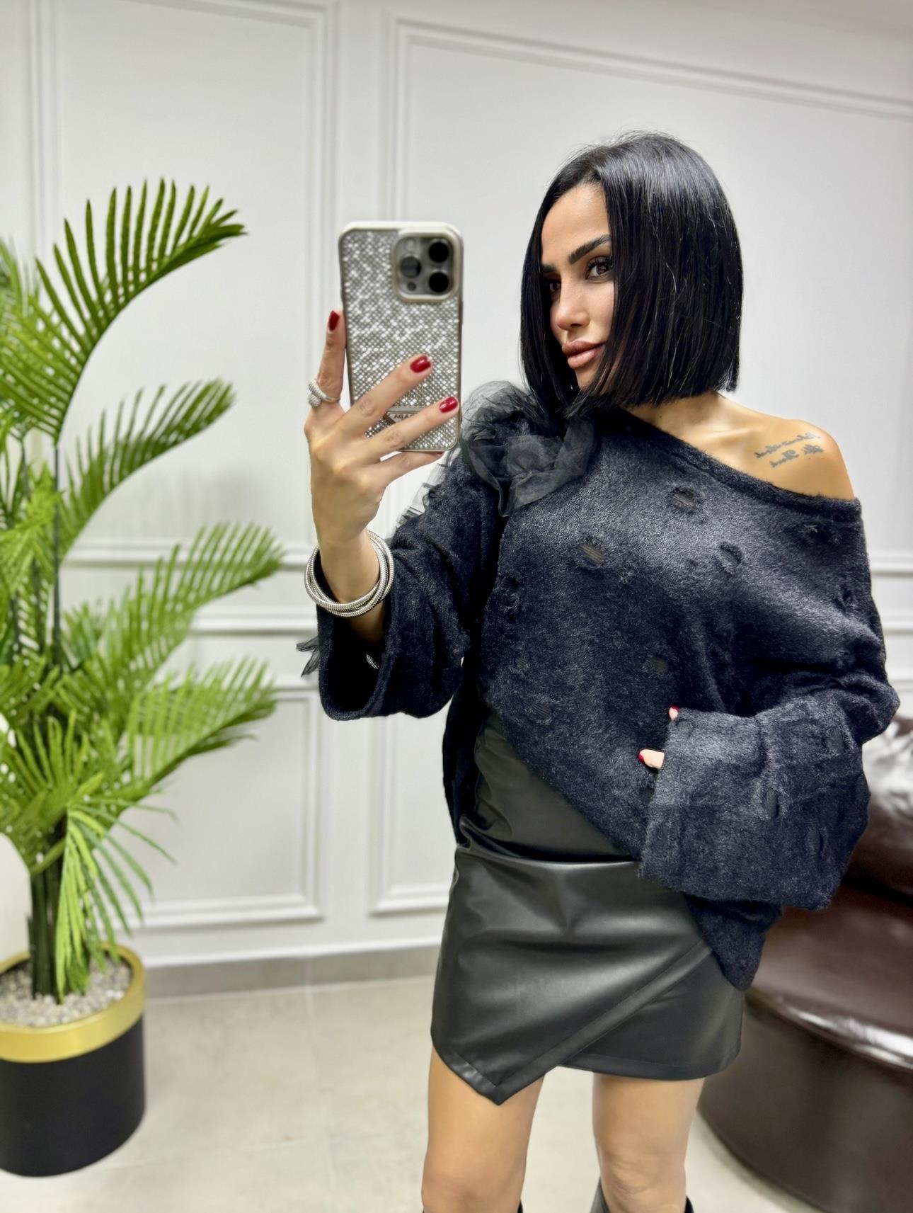 H4 Style Organze Detay Kazak