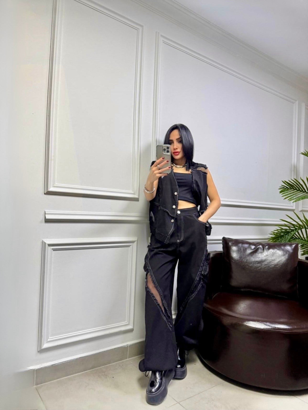 H4 Transparan Keten Pantolon