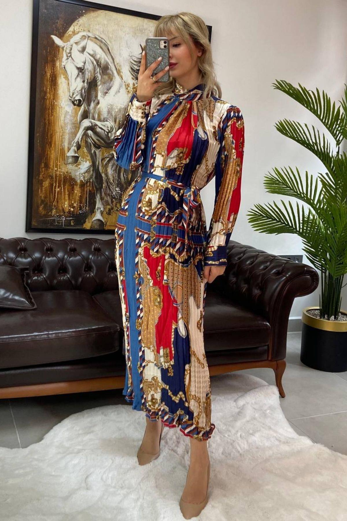 İthal Desenli Elbise