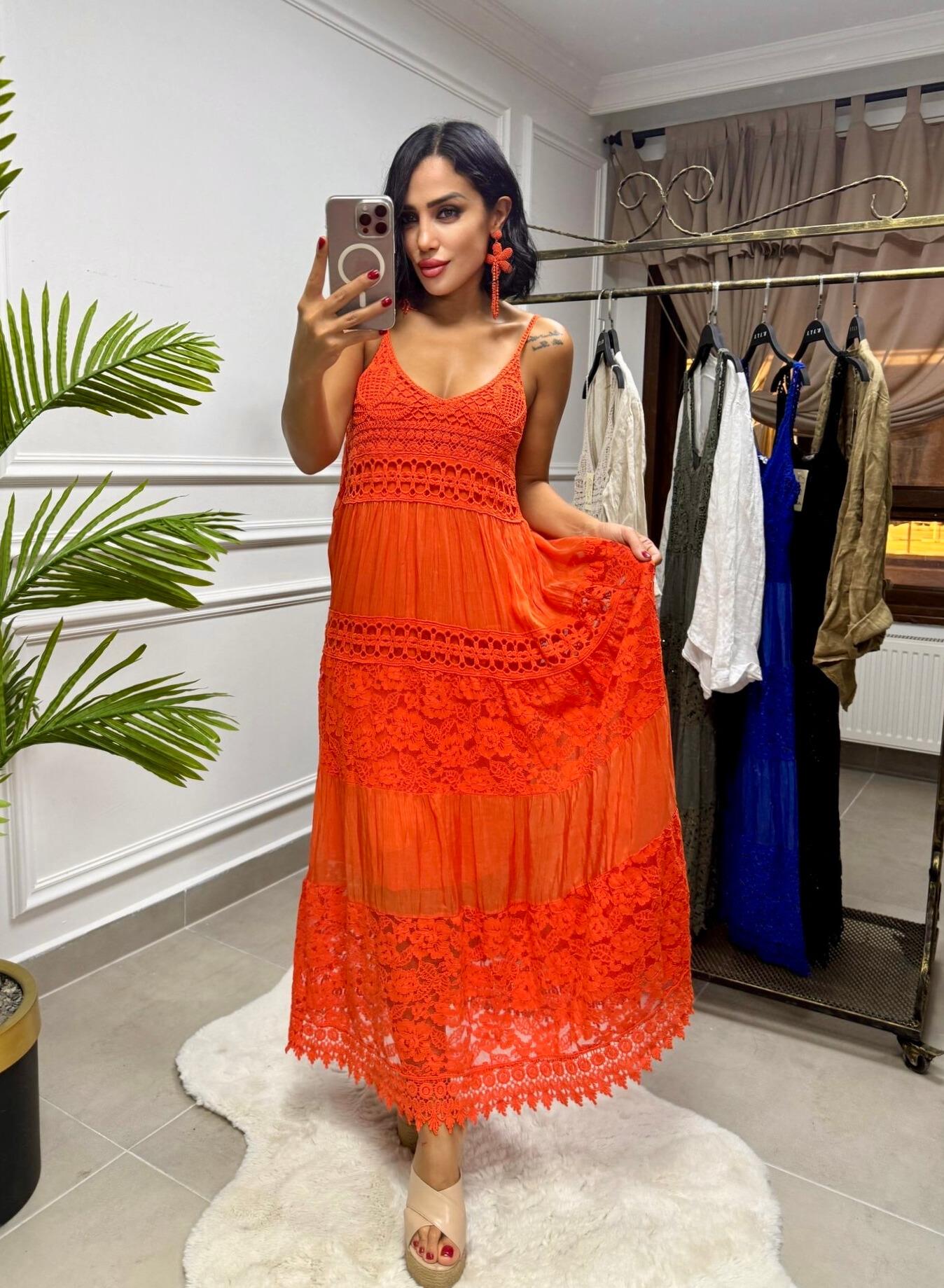 İthal Güpürlü Elbise