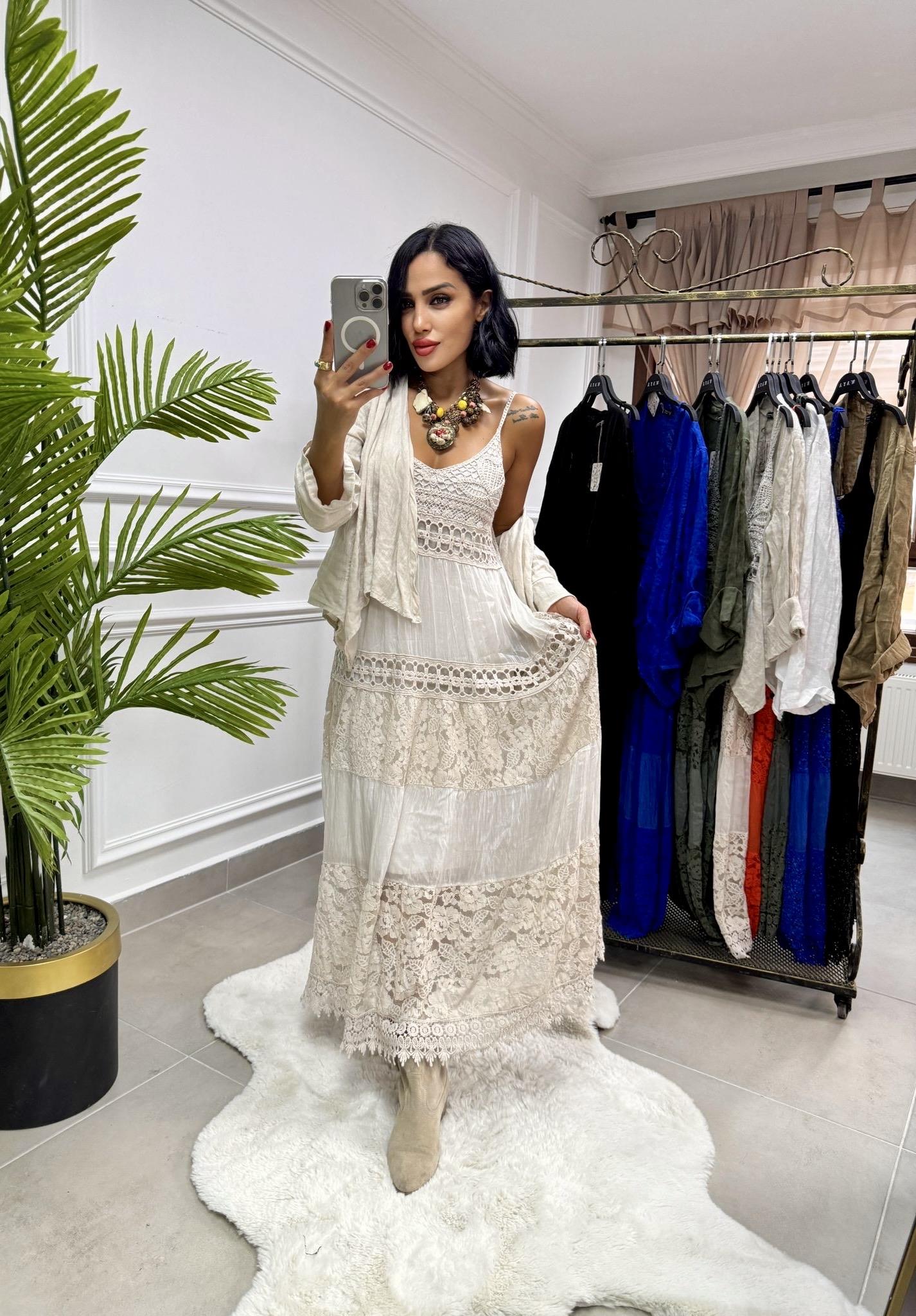 İthal Güpürlü Elbise