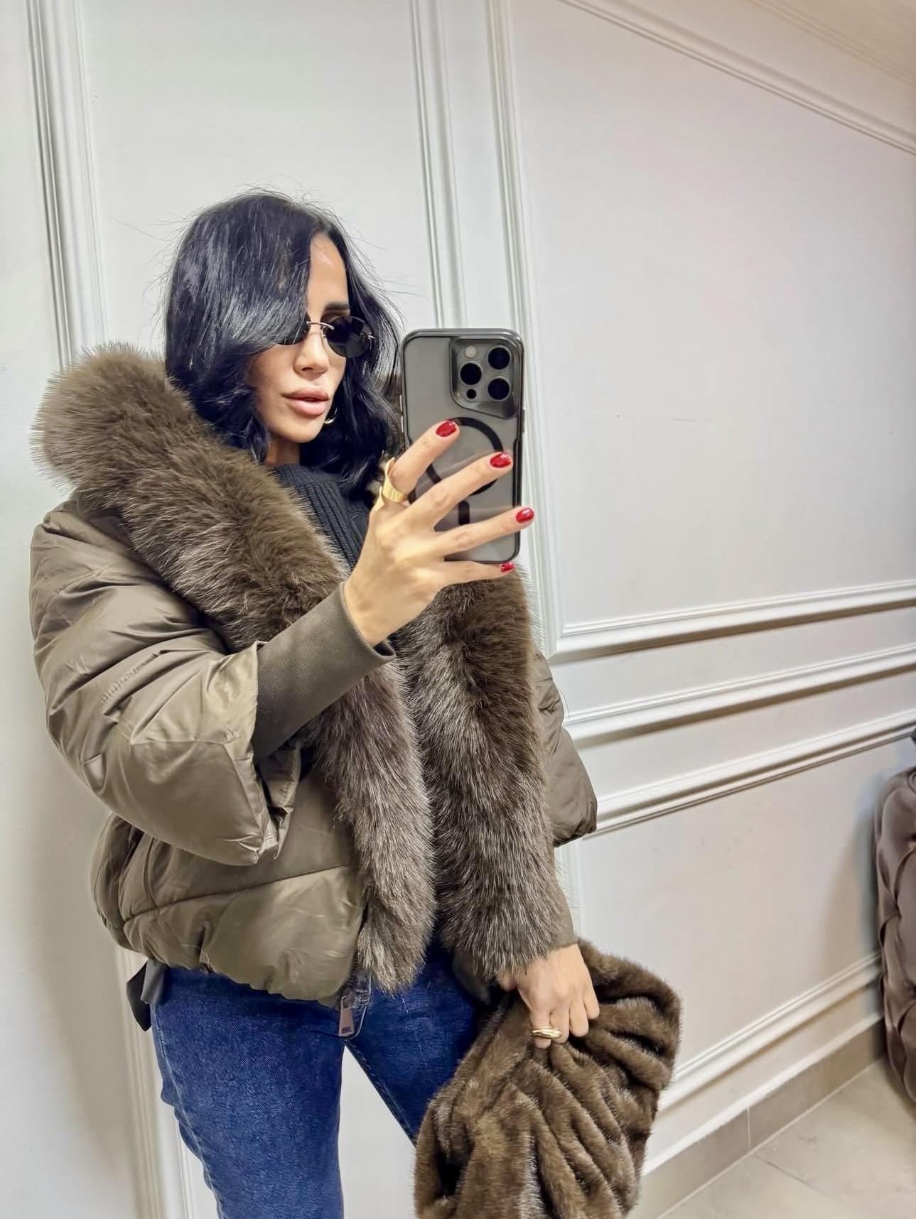 İthal Kürklü Kısa Mont