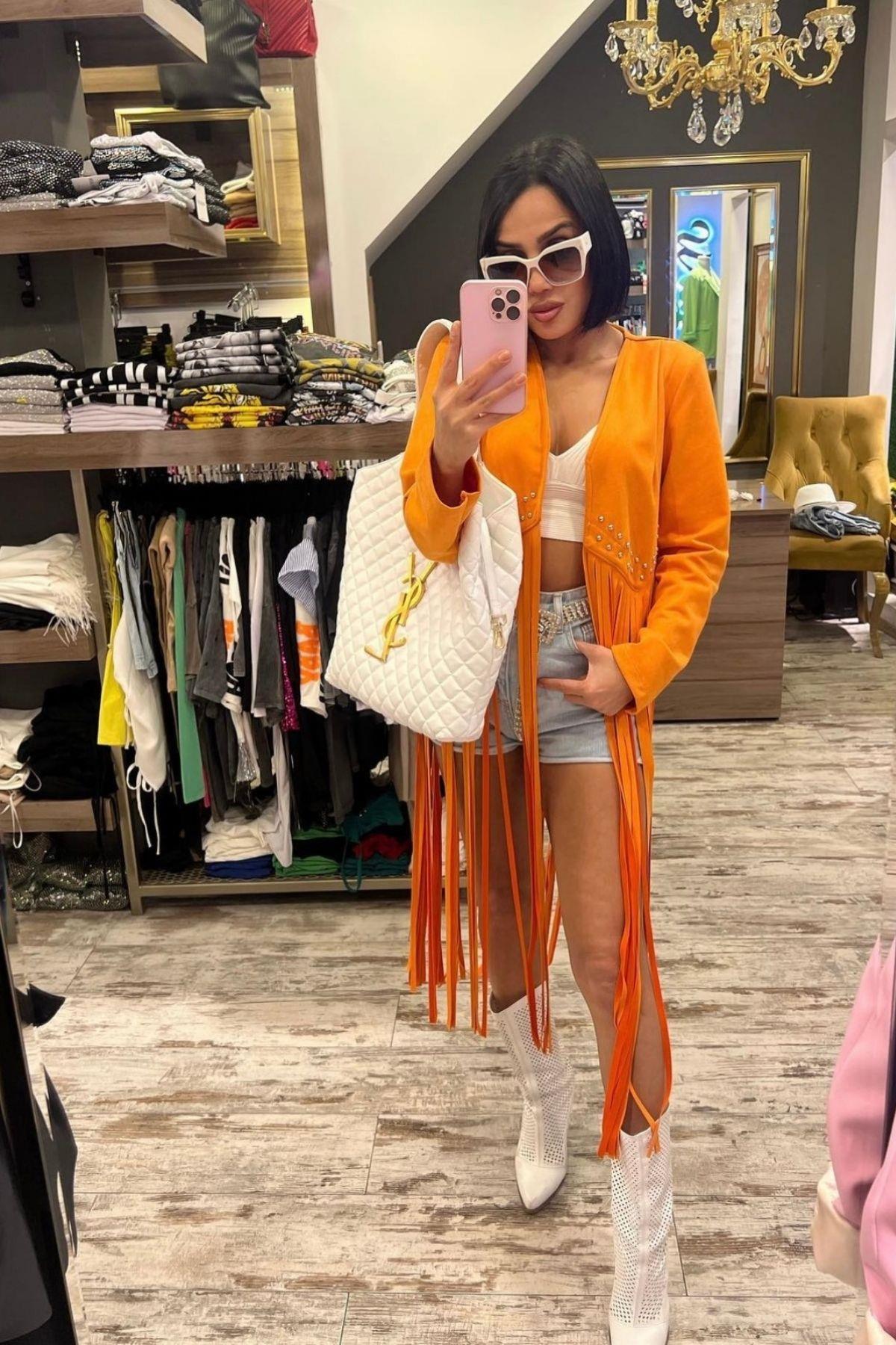 İthal Püsküllü Ceket Orange