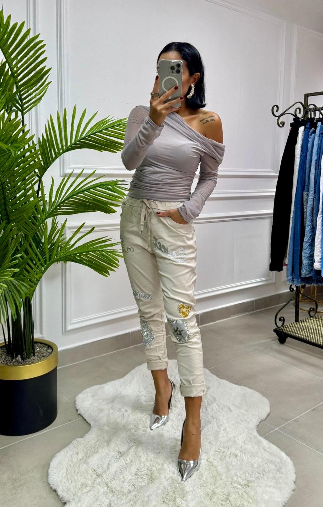 İthal Taşlı & Likralı Pant.