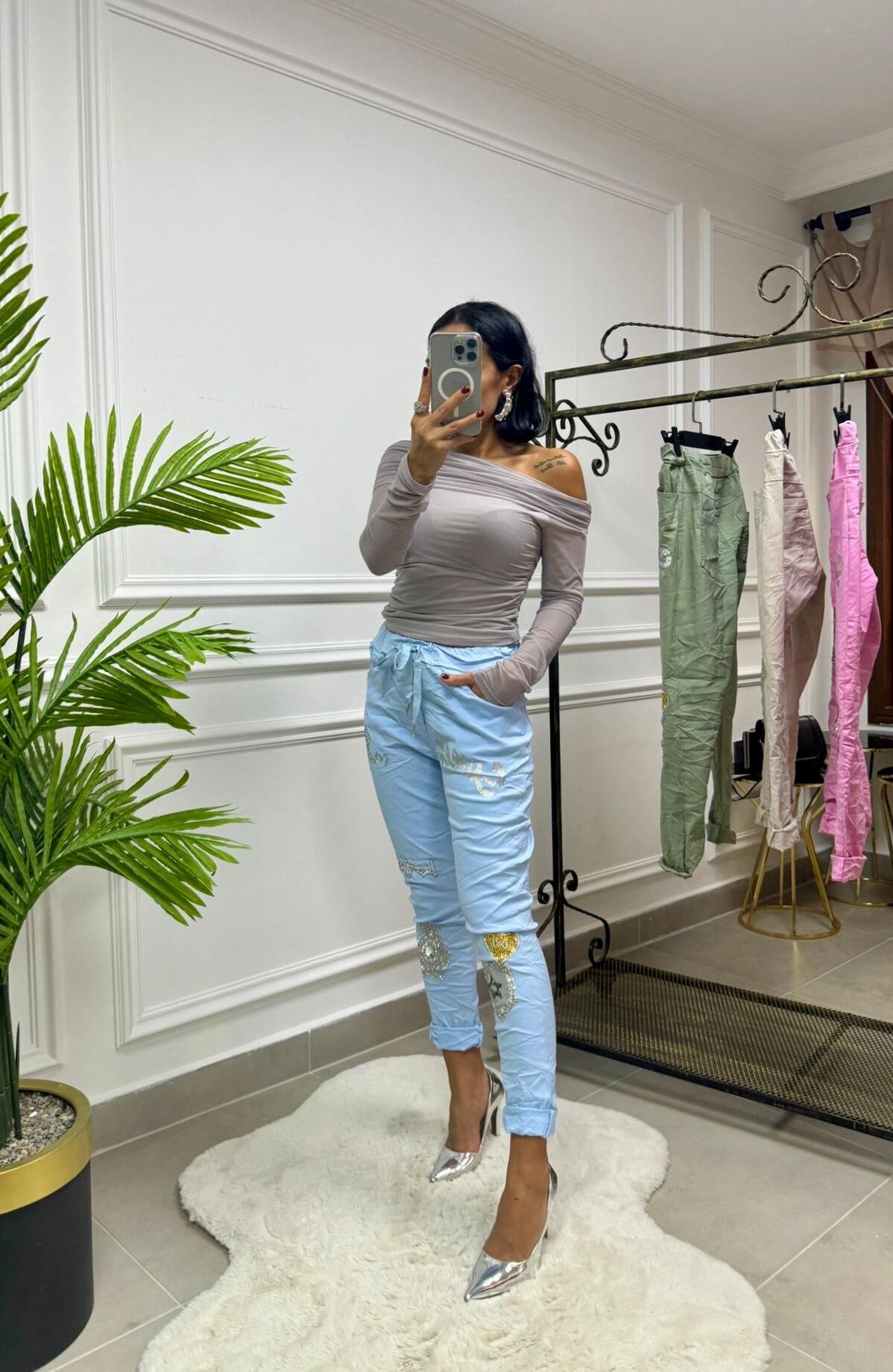 İthal Taşlı & Likralı Pant.