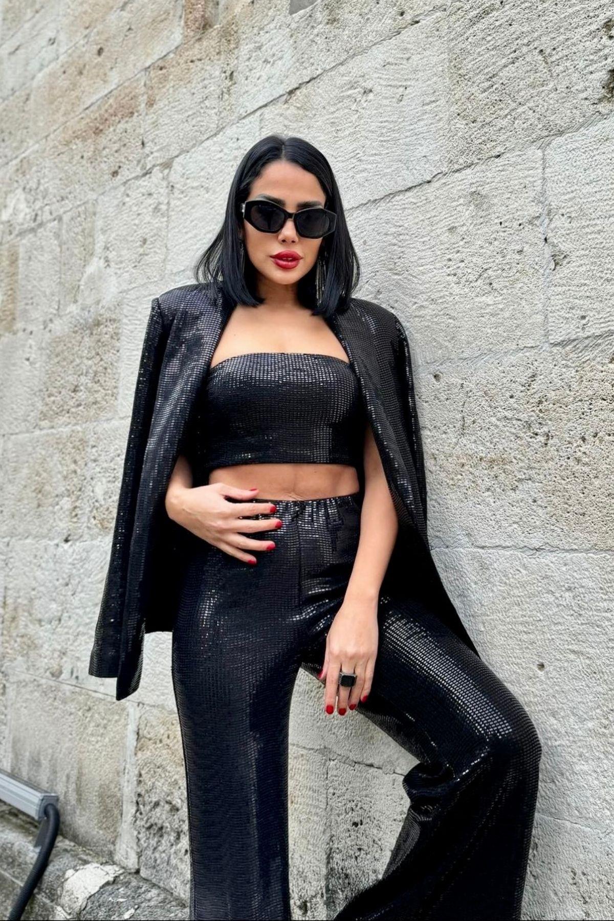 Shiny Pantolon Siyah