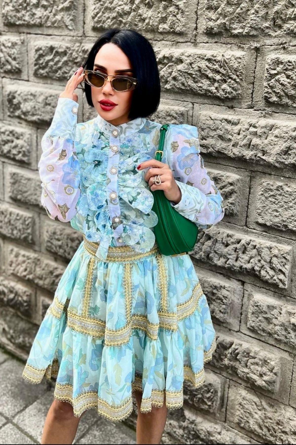  İthal Tasarım Tül Gömlek