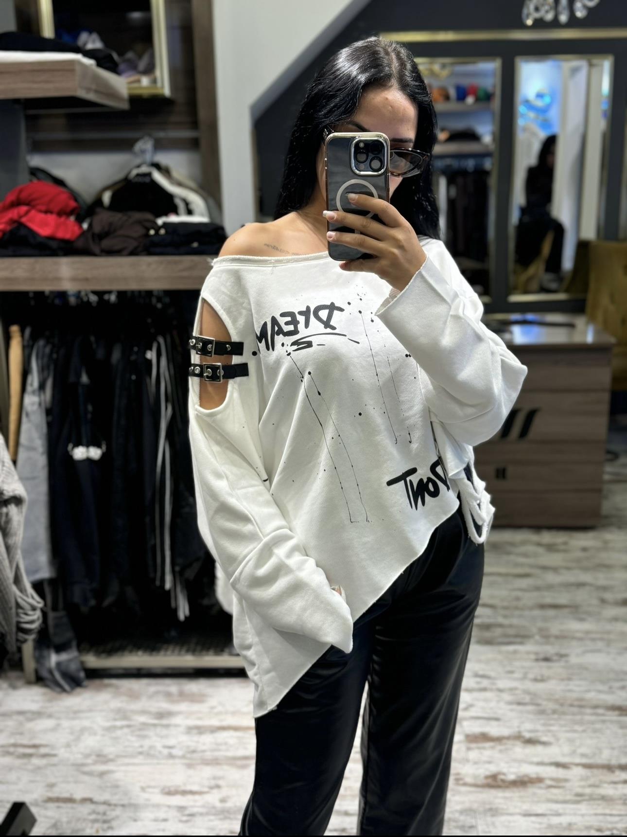 Baskılı Sıçratmalı Sweat