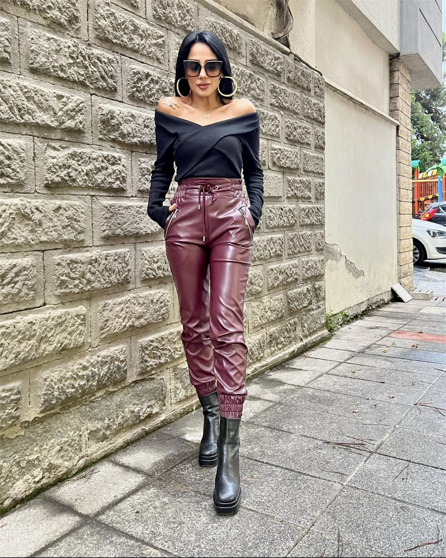 Dar Paça Deri Pantolon