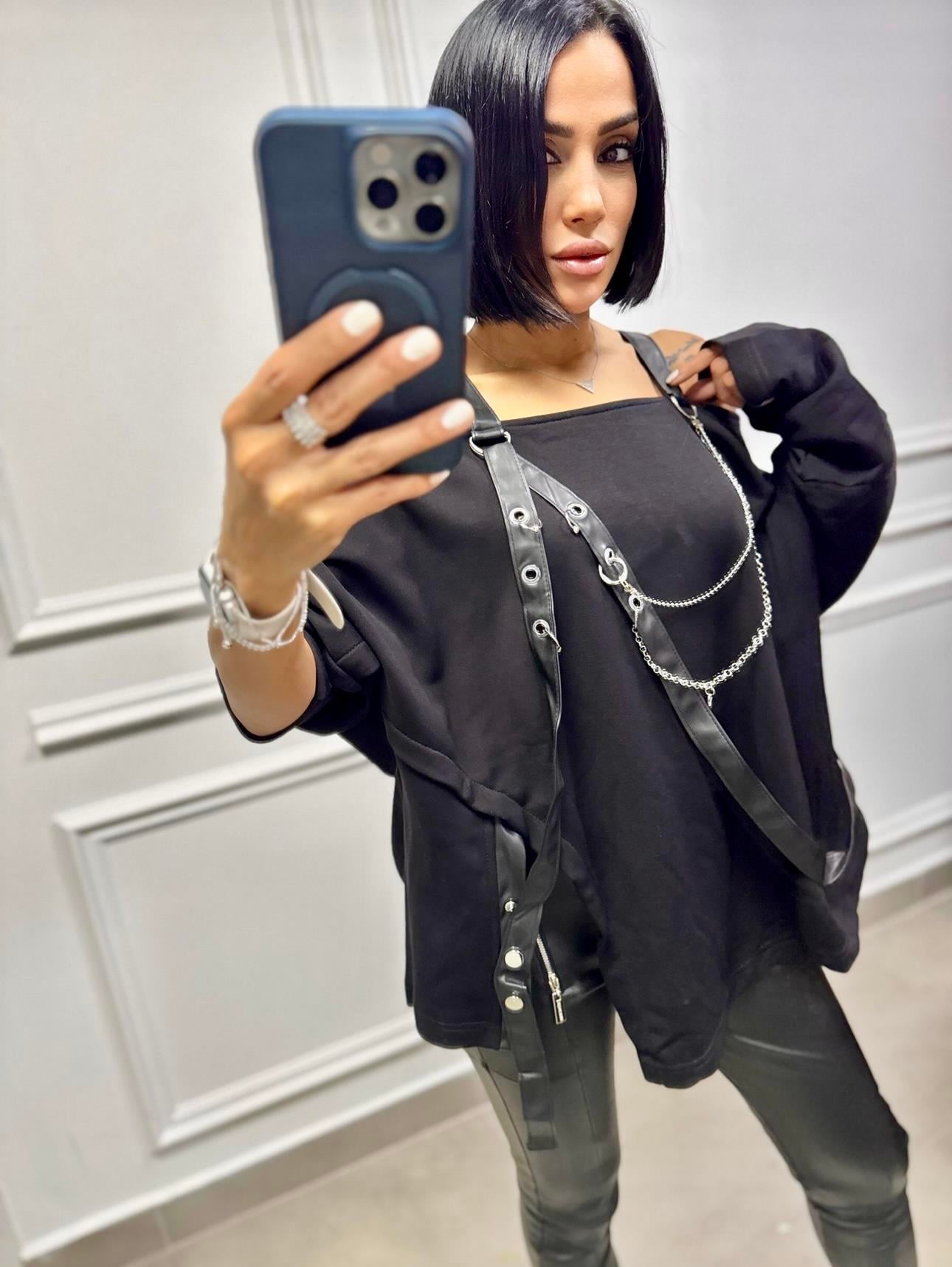 Deri Askı Kuşgölü Sweat