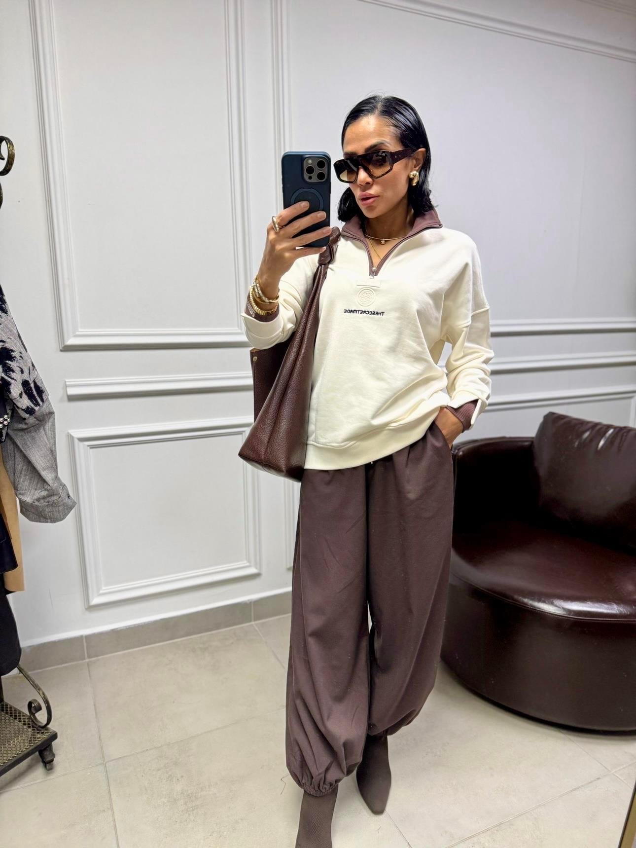 Fermuarlı Yaka Sweatshşrt