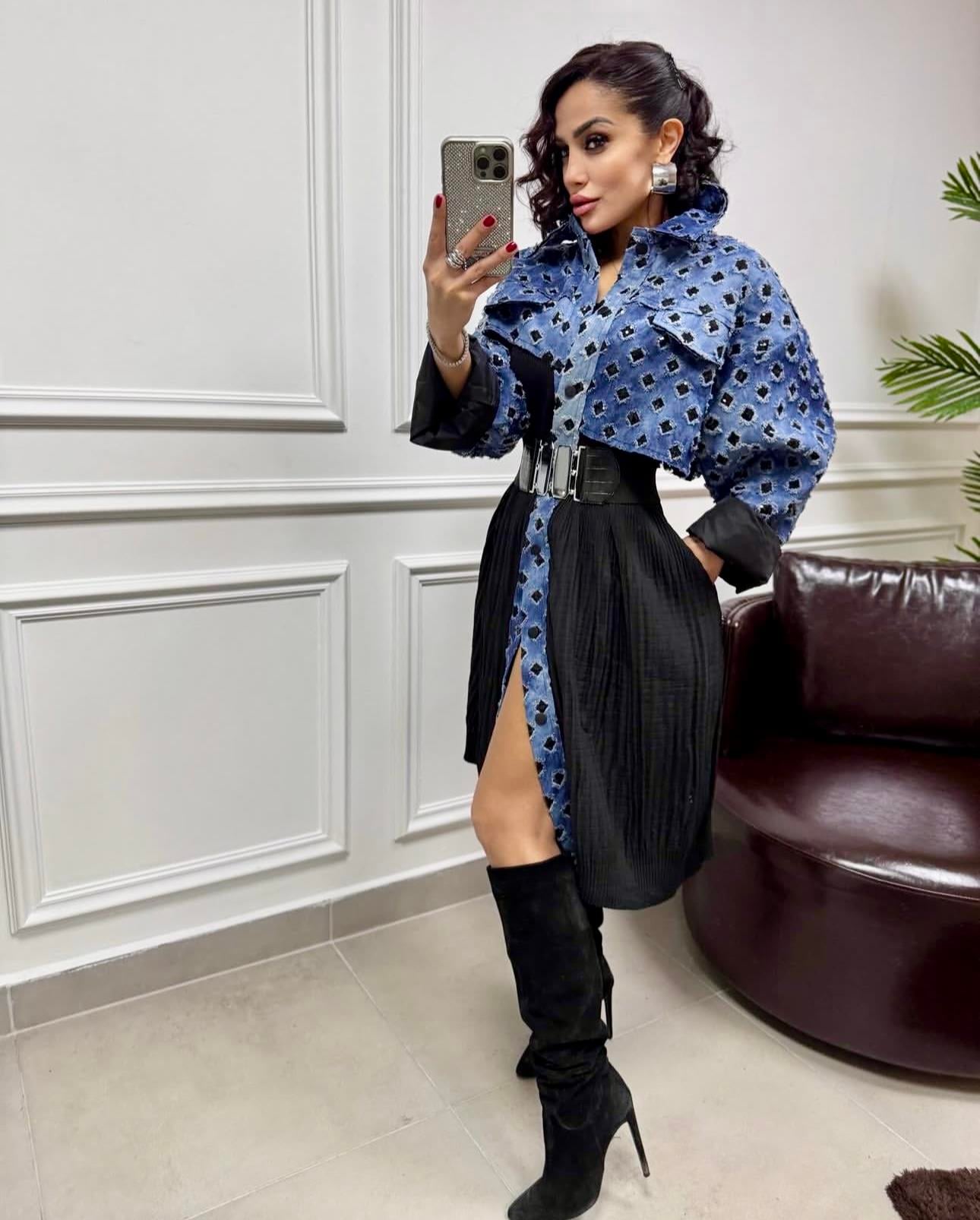 H4 Denim Detay Trençkot