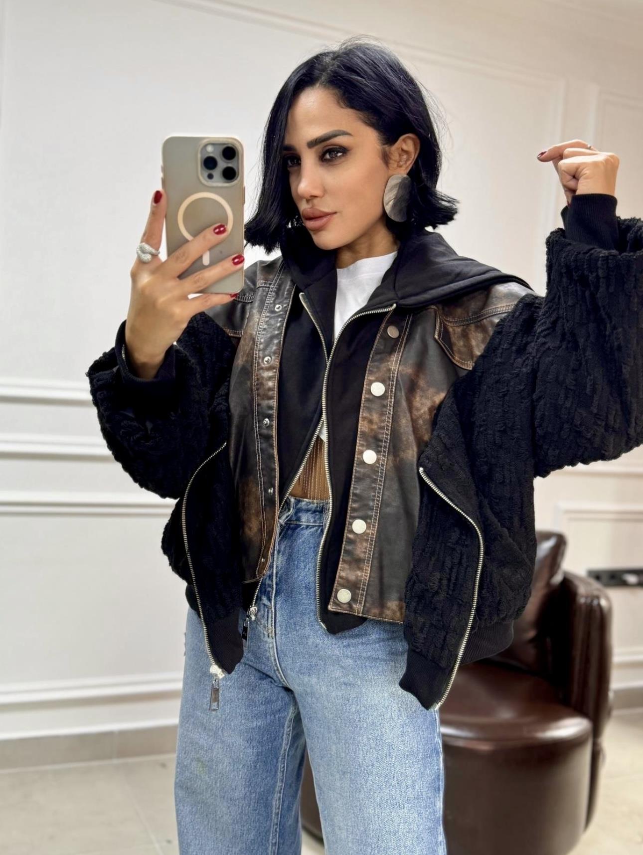 H4 Kapüşonlu Bomber Ceket