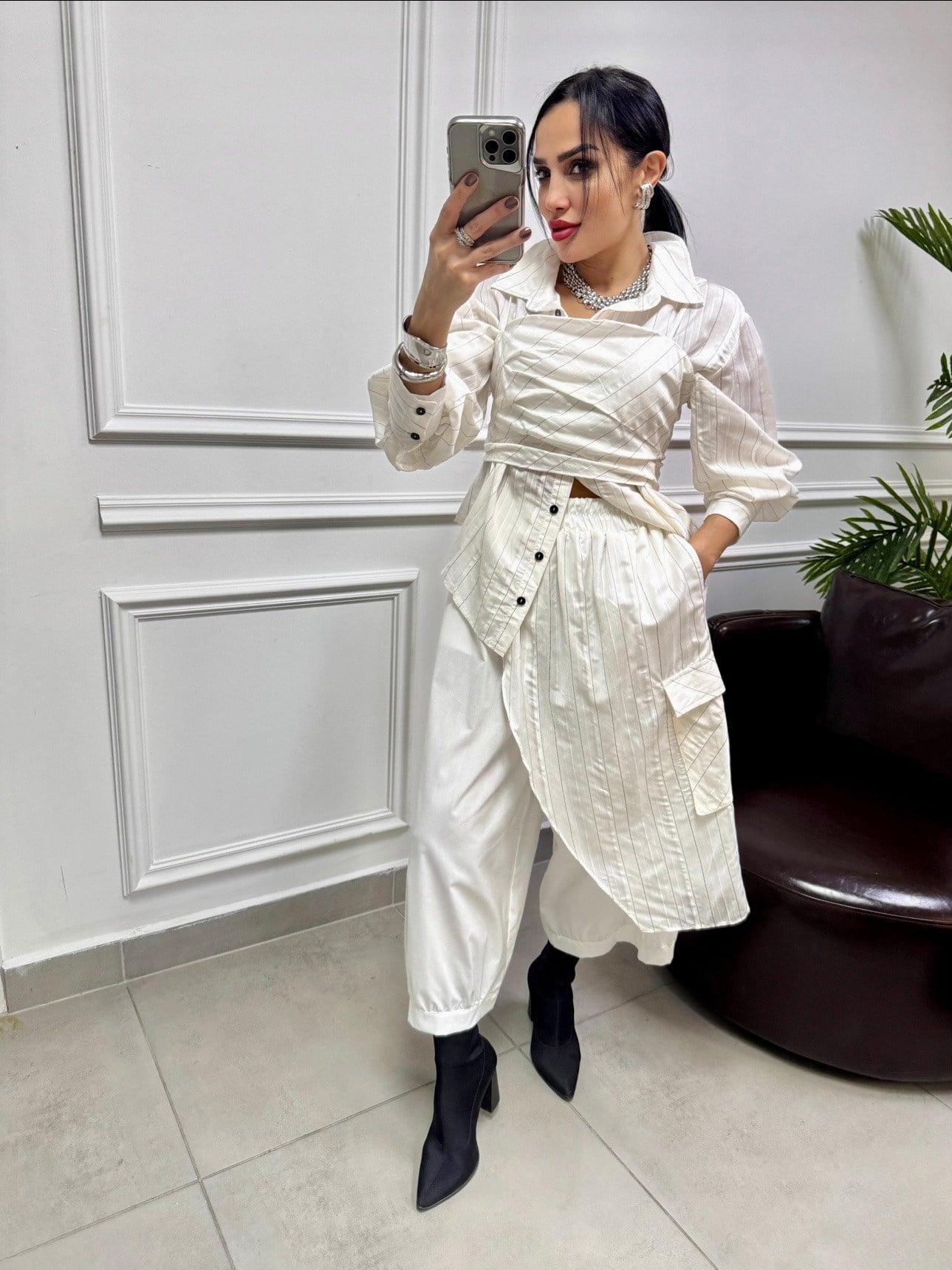 H4 Pelerinli Şalvar Pantolon