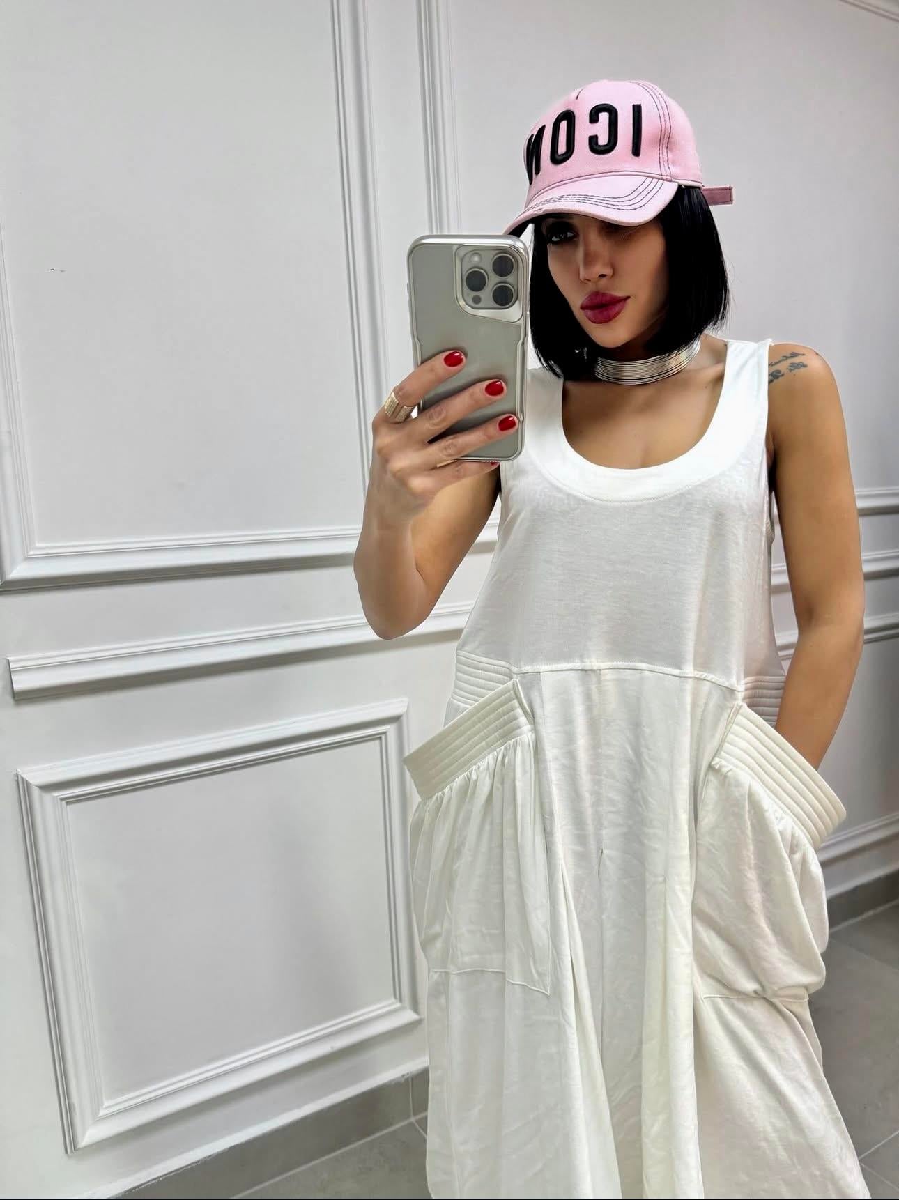 H4 Style Askılı Kargo Cep Elbise