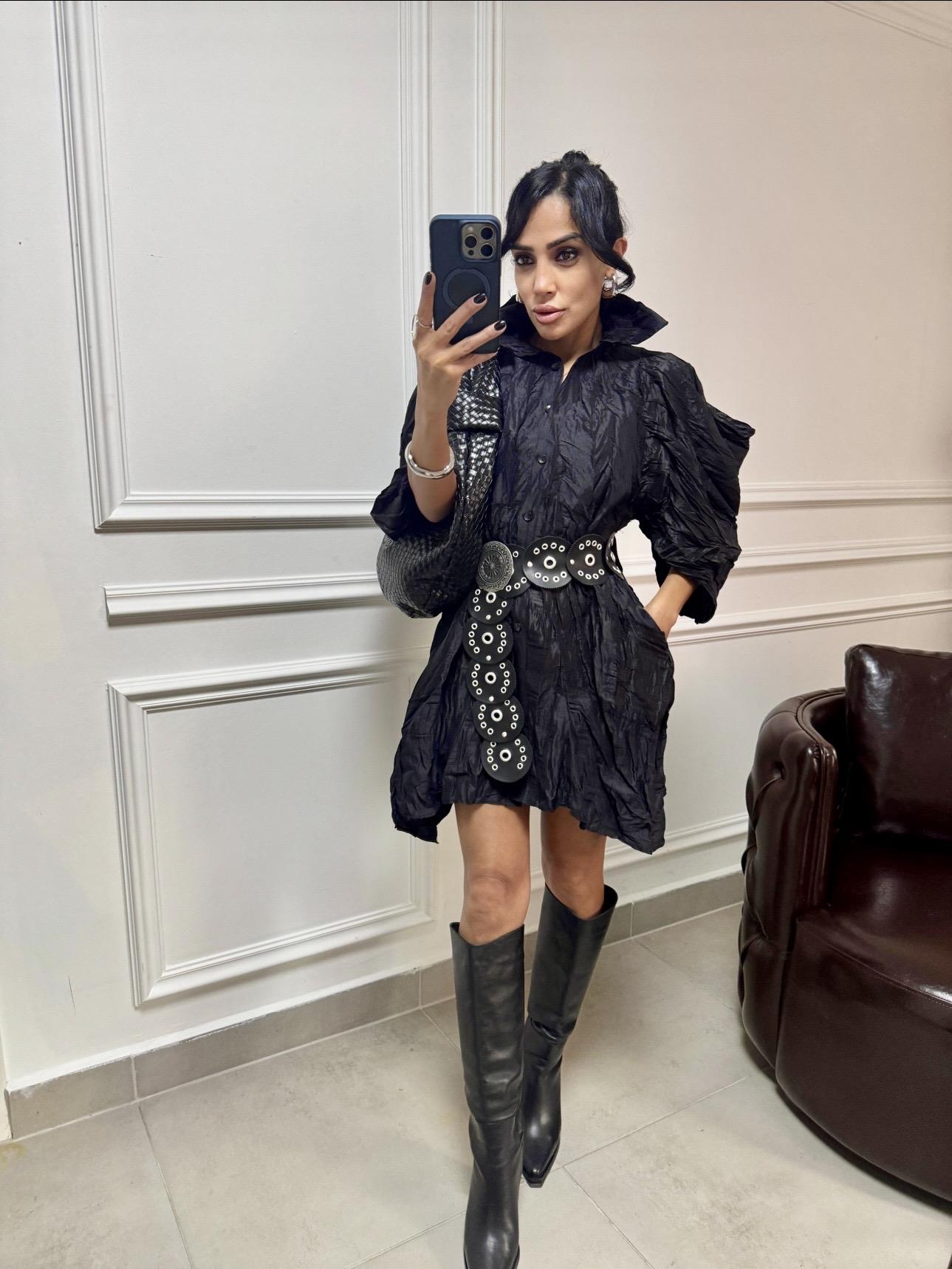 H4 Style Crash Kumaş Elbise